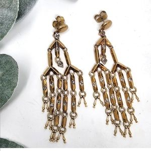 J. CREW Chandelier Gold Tone Dangle Earrings